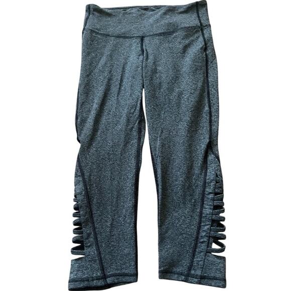 Athleta Quest Criss Cross‎ Grey Marl Chaturanga Capri Small - Picture 3 of 8